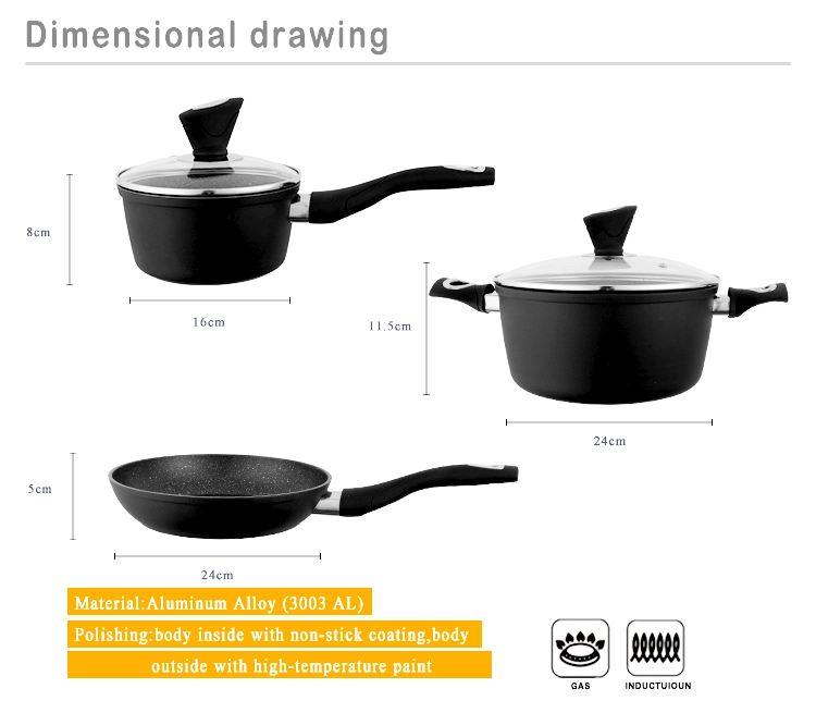 Kitchen Aluminum Nonstick Cookware Milk Cooking Pot Sauce Pan Non Stick Saucepan