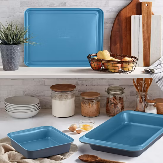 Ustensiles de cuisson rectangulaires peu profonds de Style nordique personnalisé, plaque antiadhésive pour Pizza, ensemble de casseroles en acier au carbone