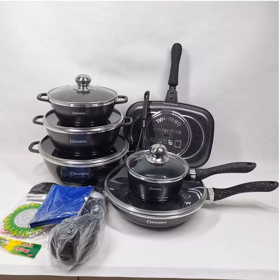 Ustensiles de cuisine 16cm, Pot à lait, Pot à soupe, revêtement antiadhésif, poignée amovible, casserole en aluminium avec couvercle en verre